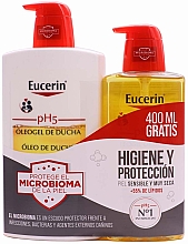 Духи, Парфюмерия, косметика Набор - Eucerin Ph5 Skin Protection Oleo Shower Gel Pack (sh/oil/1000ml + sh/oil/400ml)