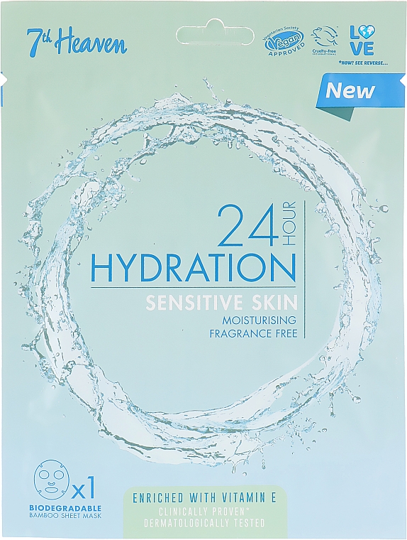Маска для чутливої шкіри - 7th Heaven 24H Hydration Sensitive Skin Sheet Mask — фото N1