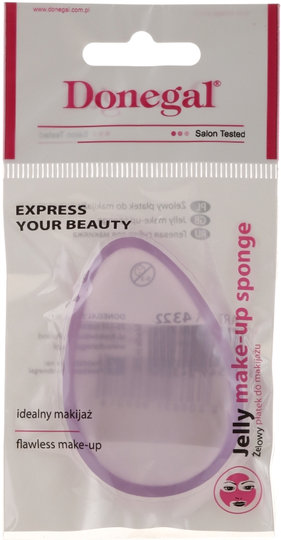 Гелевый спонж для макияжа 4322, фиолетовый - Donegal — фото N1