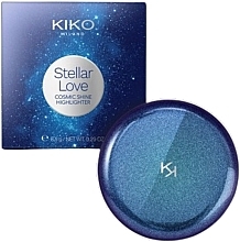 Парфумерія, косметика Пудровий хайлайтер для обличчя із золотими перлами - Kiko Milano Stellar Love Cosmic Shine Highlighter