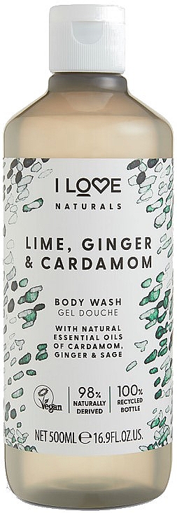 Увлажняющий гель для душа "Лайм, имбирь и кардамон" - I Love Naturals Lime, Ginger & Cardamon Body Wash — фото N1