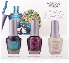 Духи, Парфюмерия, косметика Набор лаков для ногтей - Morgan Taylor The Royal Life Trio №1 (nail/2х15ml + car/15ml) 