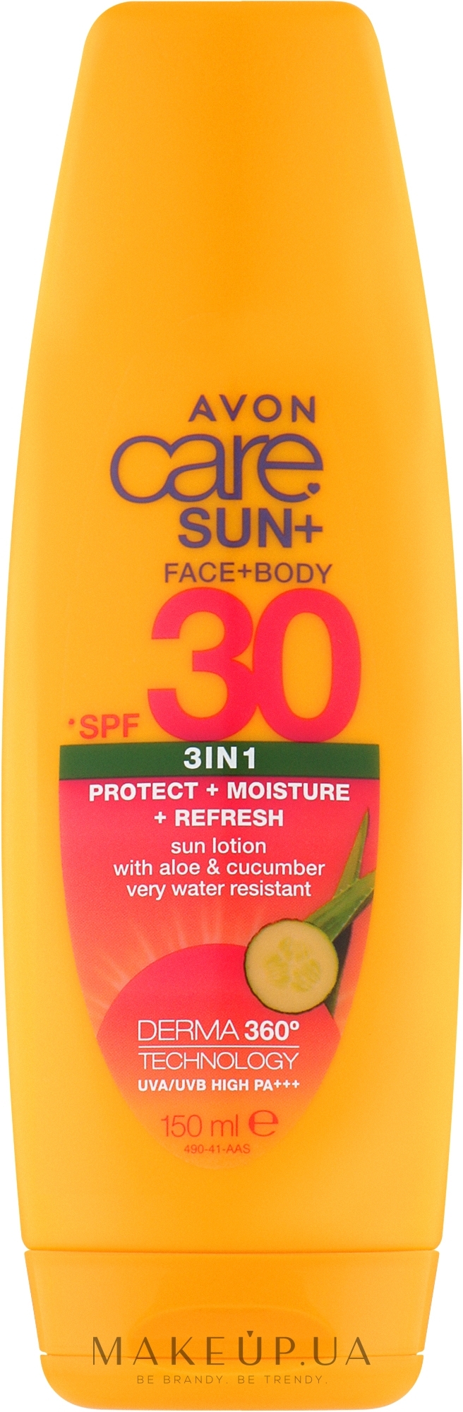 Сонцезахисний лосьйон 3 в 1 - Avon Care Sun+ 3 in 1 Face + Body Sun Lotion SPF30 — фото 150ml