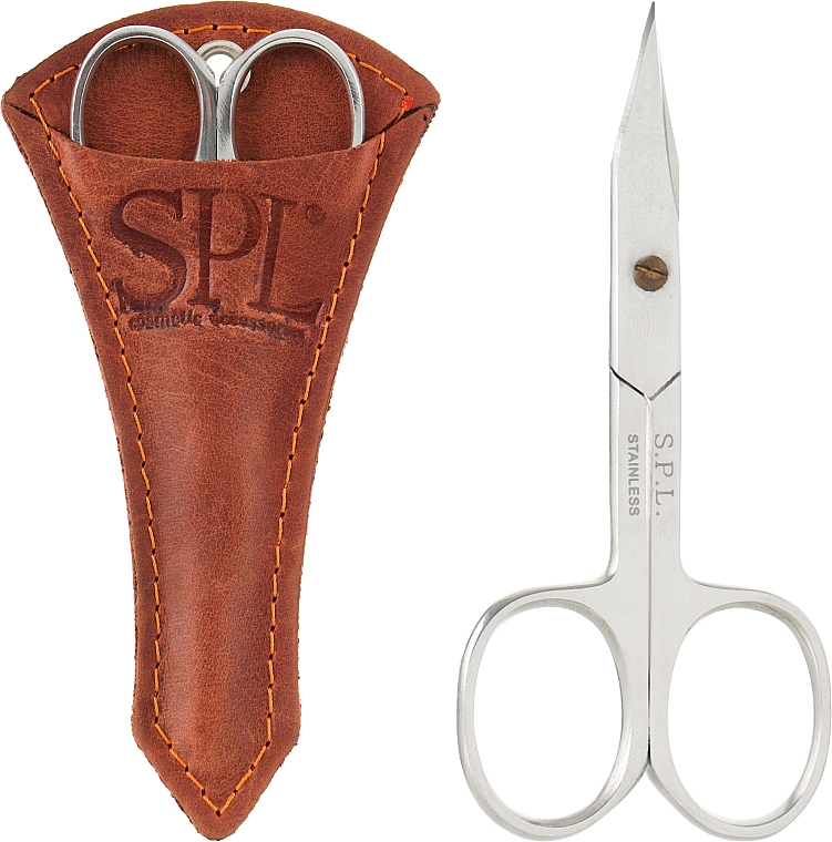 Ножницы маникюрные для ногтей, SPLH 06, коричневый чехол - SPL — фото N1