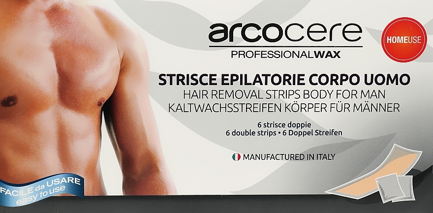 УЦЕНКА Двойные полоски для эпиляции тела для мужчин - Arcocere Deepline Hair-Removing Strips For Man * — фото N1