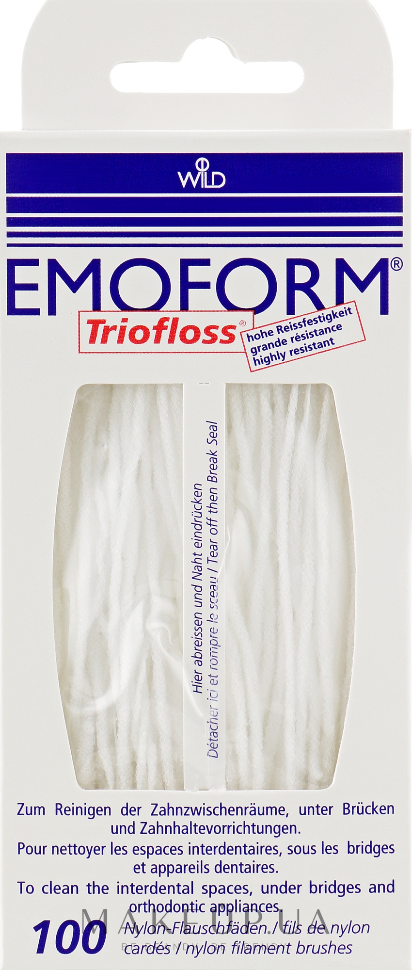 Зубна нитка - Dr. Wild Emoform Triofloss — фото 100шт