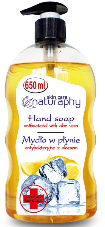 Антибактеріальне мило "Лимон" з екстрактом алое вера - Bluxcosmetics Naturaphy Hand Soap — фото N1