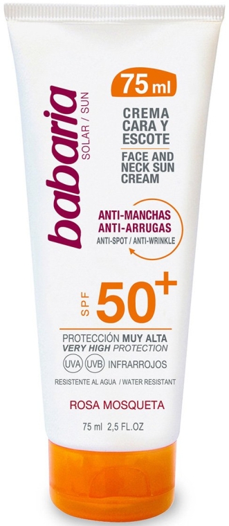 Сонцезахисний крем для обличчя і шиї - Babaria  Face and Neck Sun Cream Spf 50 — фото N1