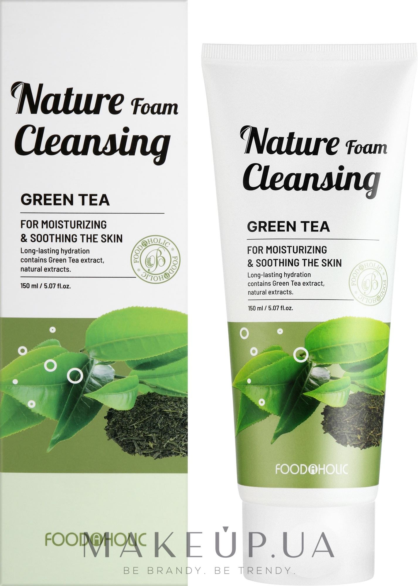 Успокаивающая пенка для умывания с зеленым чаем - Food a Holic Nature Foam Cleansing Green Tea — фото 150ml