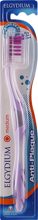 Зубная щетка "Анти-налет" средняя, фиолетовая - Elgydium Anti-Plaque Medium Toothbrush — фото N1