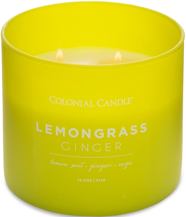 Ароматическая свеча с тремя фитилями - Colonial Candle Scented With Three Wicks Lemongrass Ginger — фото N1