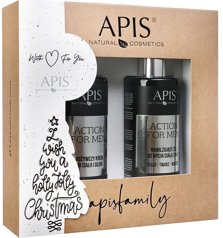 Набор - APIS Professional Action For Men Gift Set (h/b/cr/300ml + sh/gel/300ml) — фото N1