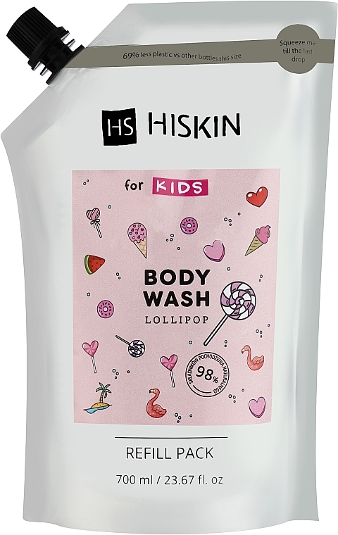 Дитячий гель для душу "Льодяник" - HiSkin Kids Body Wash Lollipop (запасний блок) — фото N1