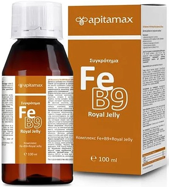 Комплекс для восполнения дефицита железа в организме - Apitamax Fe + B9 + Royal Jelly — фото N2