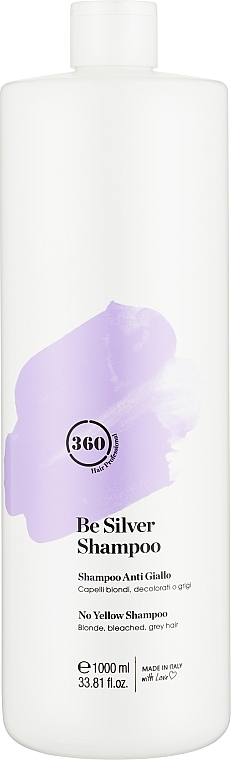 Шампунь для волосся антижовтий "Сріблястий блонд" - 360 Be Silver Shampoo