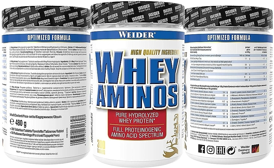 Аминокислотный комплекс, в таблетках - Weider Whey Aminos Tablets — фото N2