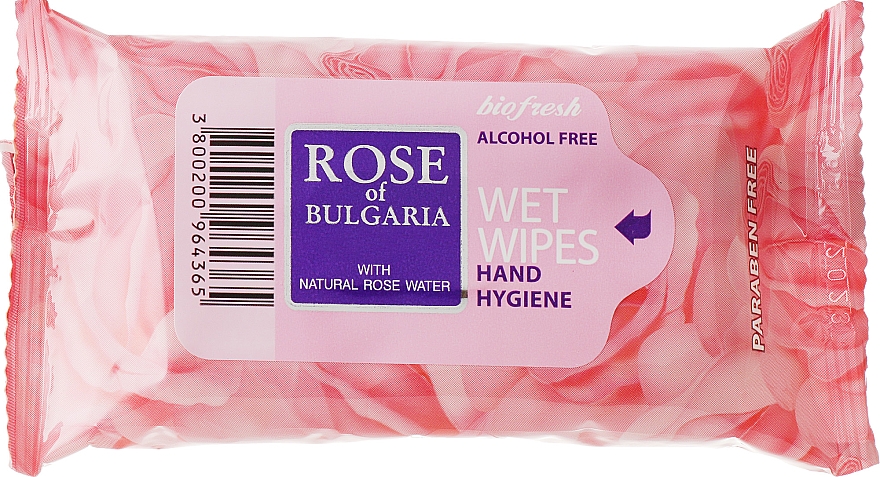 Влажные салфетки - BioFresh Rose Of Bulgaria Hand Hygiene Wet Wipes