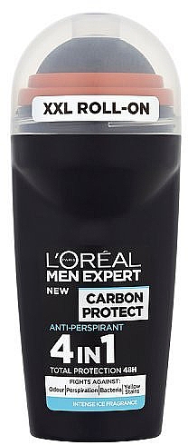Дезодорант кульковий - L'Oreal Paris Men Expert Carbon Protect AntiPerspirant Intense Ice Deo Roll-On — фото N1