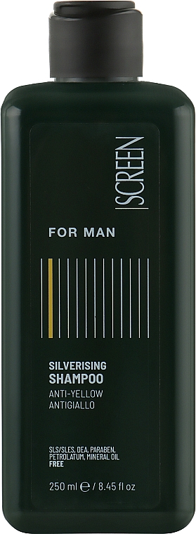 Мужской шампунь с антижелтым эффектом - Screen For Man Silverising Shampoo  — фото N1