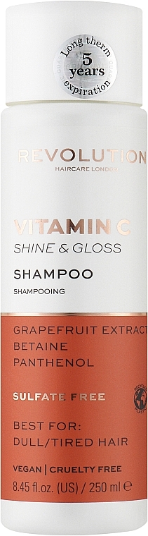 Шампунь для тьмяного волосся - Makeup Revolution Vitamin C Shine & Gloss Shampoo — фото N1