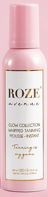 Мус для засмаги миттєвої дії - Roze Avenue Glow Collection Whipped Tanning Mousse - Instant — фото N1