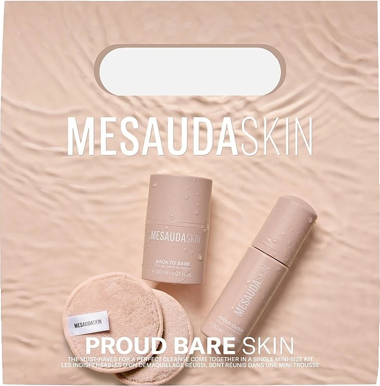 Набор - Mesauda Milano Proud Bare Skin (m/remover/30ml + cl/foam/50ml + pads/2pcs) — фото N1