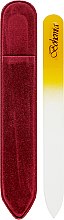 Парфумерія, косметика Пилочка кришталева у чохлі зі шкіри 99-1152, 115мм, жовта - SPL