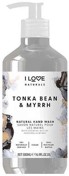 Увлажняющее жидкое мыло для рук "Бобы тонка и мирра" - I Love Naturals Tonka Bean & Myrrh Hand Wash — фото N1