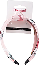 Парфумерія, косметика Обруч для волосся, FA-5619, рожевий з квітами - Donegal
