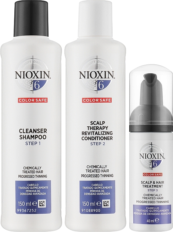 Набір - Nioxin Hair System 6 Kit (shm/150ml + cond/150ml + treat/40ml) — фото N2