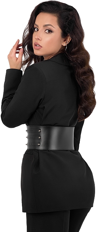 Ремінь, екошкіра, чорний "Non Grata" - MAKEUP Women’s PU Leather Belt — фото N2