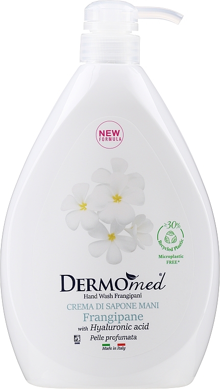 Крем-мыло для рук "Плюмерия" - Dermomed Frangipane With Hyaluronic Acid Cream Soap