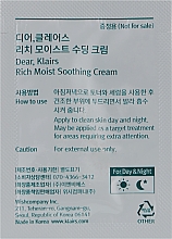 Зволожувальний крем - Klairs Rich Moist Soothing Cream (пробник) — фото N2