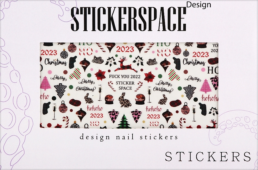 Дизайнерські наклейки для нігтів "Marry Christmas" - StickersSpace — фото N1