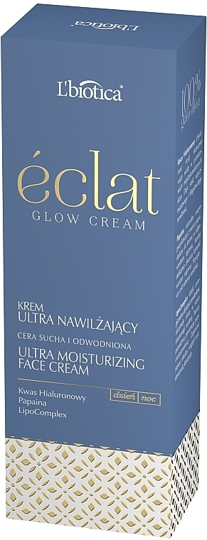 Зволожувальний крем для сухої шкіри обличчя - L'biotica Eclat Clow Cream — фото N4