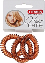 Духи, Парфюмерия, косметика Резинка для волос "Anti Ziep" коричневая, 3 шт, диаметр 4см - Titania