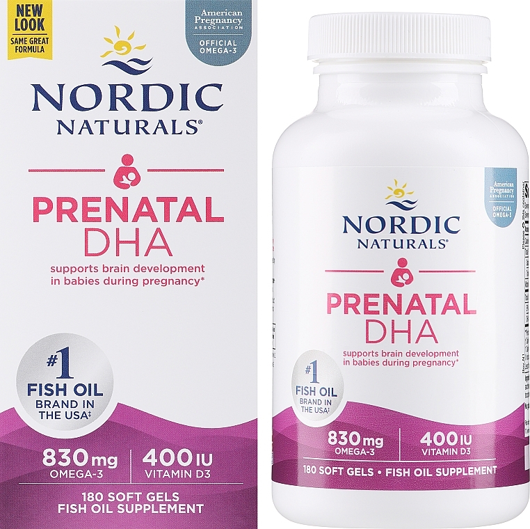 Пищевая добавка для беременных без добавок "Рыбий жир" - Nordic Naturals Prenatal DHA — фото N2
