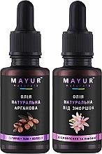 Набір для догляду за шкірою та волоссям "Омолоджуючий" - Mayur (oil/2x30ml) — фото N1