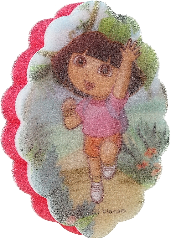 Мочалка банная детская "Дора", красная - Suavipiel Dora Bath Sponge №3 — фото N1