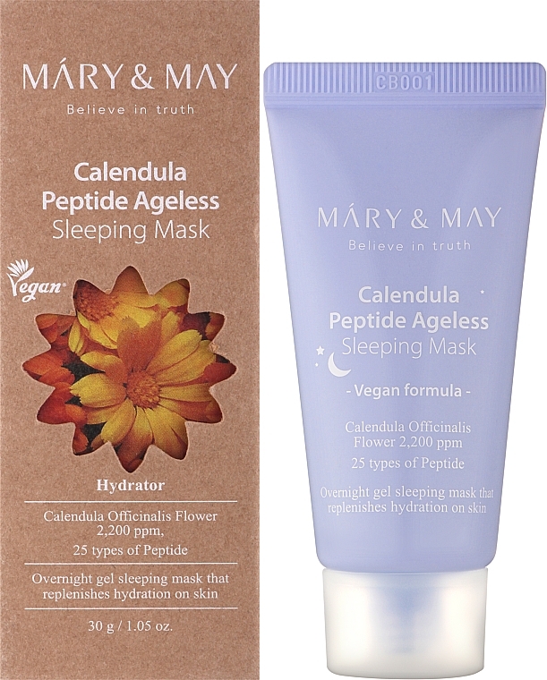 УЦІНКА Гелева нічна маска для обличчя - Mary & May Calendula Peptide Ageless Sleeping Mask * — фото N4