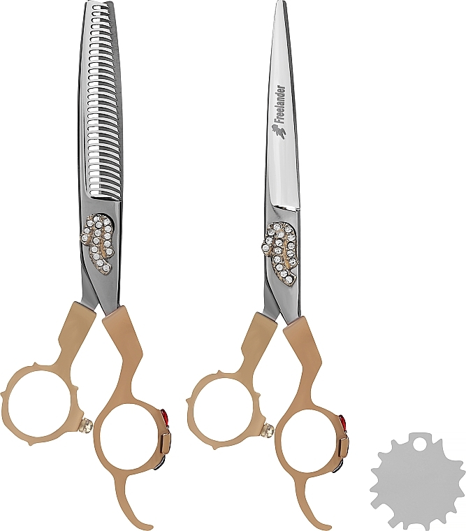 Набор профессиональных парикмахерских ножниц - Lewer (scissors/2pcs + case/1pc) — фото N1