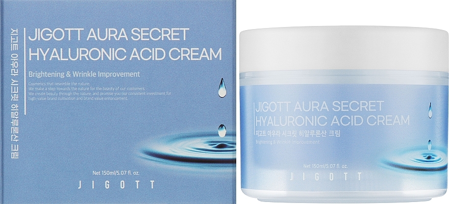 Зволожувальний крем для обличчя з гіалуроновою кислотою - Jigott Aura Secret Hyaluronic Acid Cream — фото N2