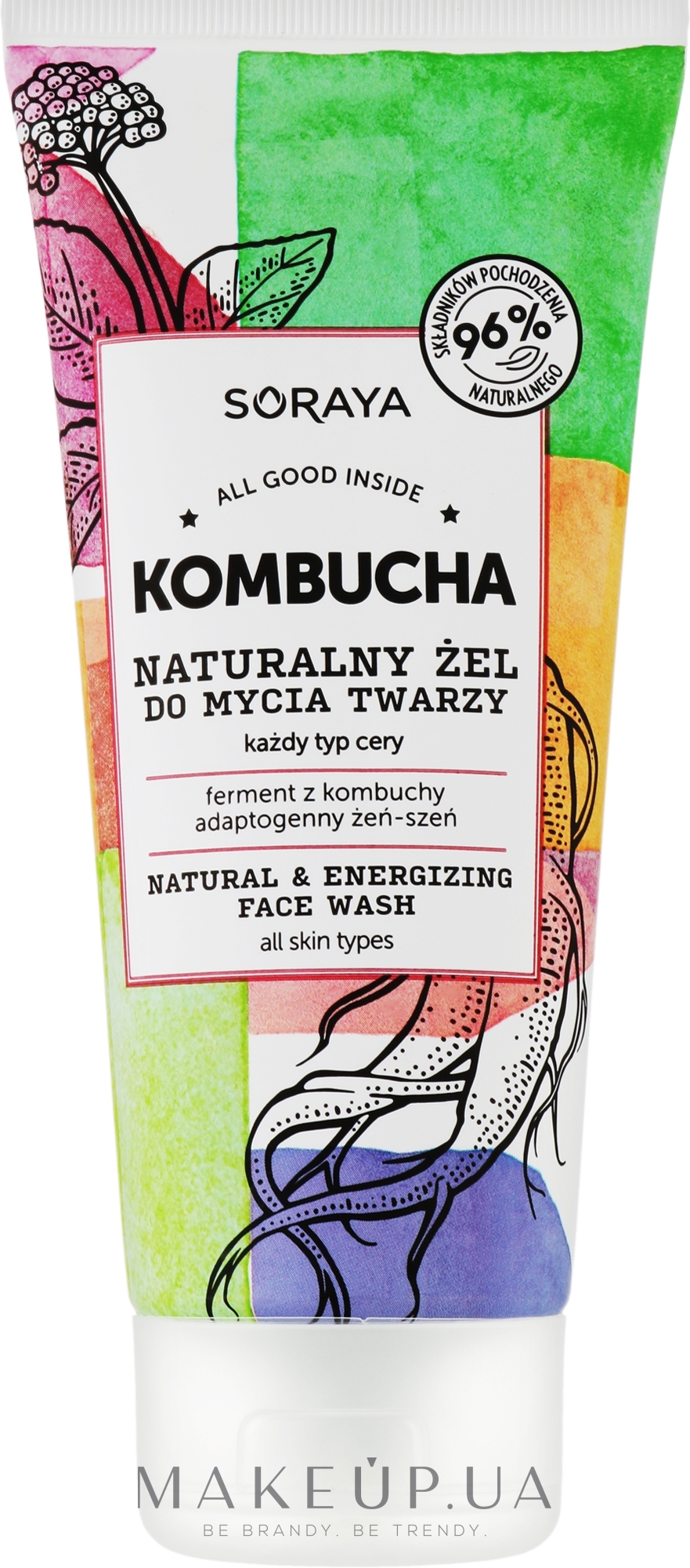 Натуральный гель для умывания - Soraya Kombucha Natural & Energizing Face Wash — фото 150ml