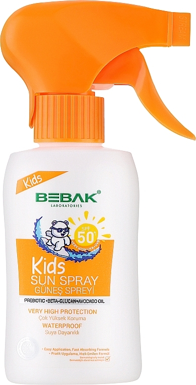 Солнцезащитный лосьон-спрей для детей - Bebak Laboratories Baby Sun Spray SPF50+ — фото N1