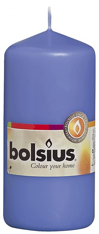 Свеча цилиндрическая, синяя, 120/58 мм - Bolsius Candle — фото N1