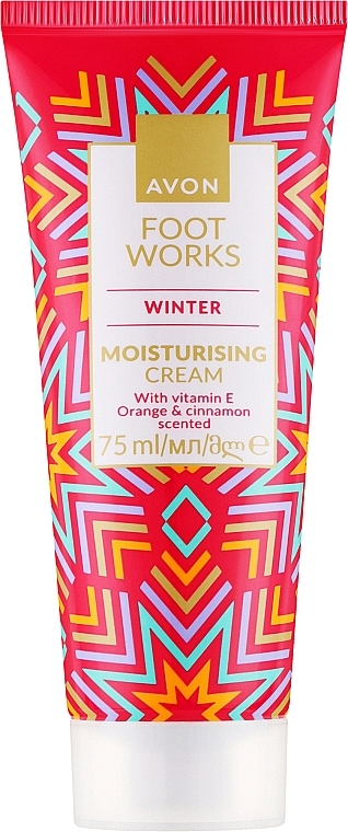 Зволожувальний крем для ніг з ароматом апельсина, кориці та вітаміном Е - Avon Foot Works Winter Moisturising Cream — фото N1