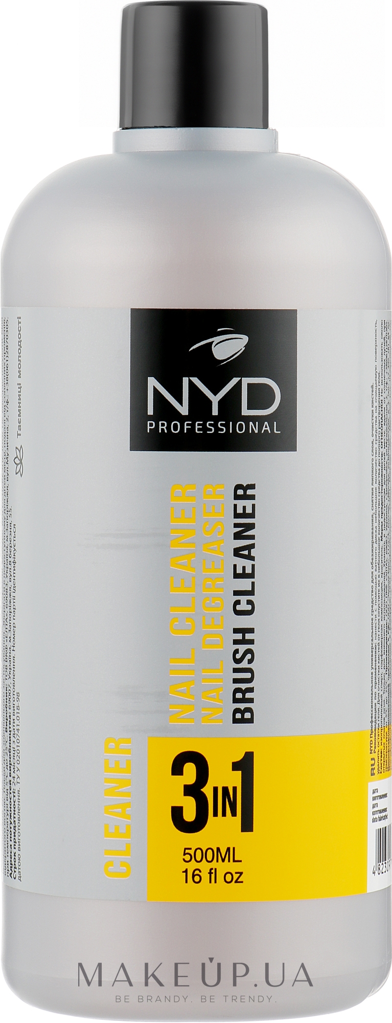 Рідина для знежирення нігтів та видалення липкого шару - NYD Professional 3 in 1 Cleaner — фото 500ml