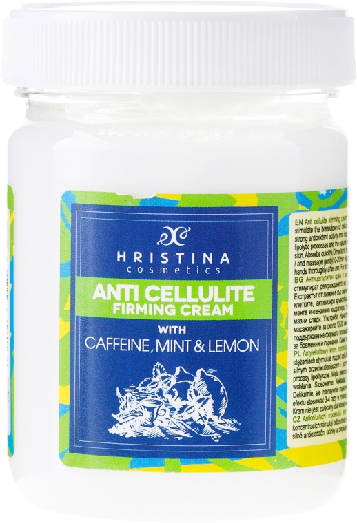 Антицеллюлитный крем с кофеином, мятой и лимоном - Hristina Cosmetics Anti Cellulite Firming Cream  — фото N1