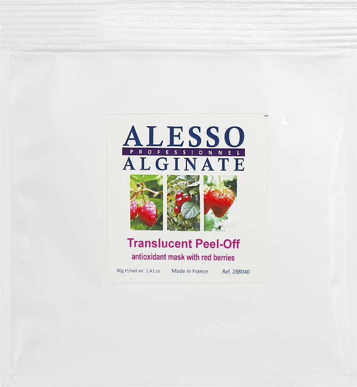 Маска для обличчя альгінатна антиоксидантна з червоними ягодами - Alesso Professionnel Translucent Alginate Peel-Off Face Mask With Red Berries