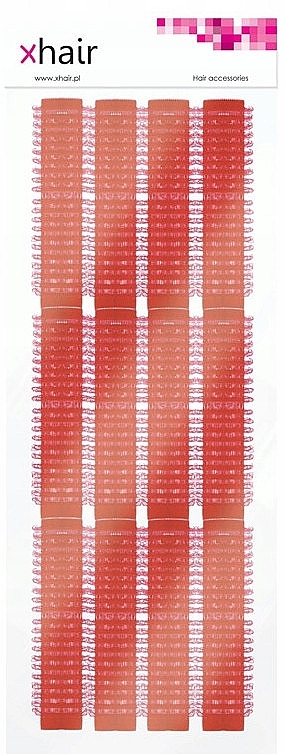 Бігуді-липучки м'які, d13 мм, червоні, 12 шт. - Xhair — фото N1